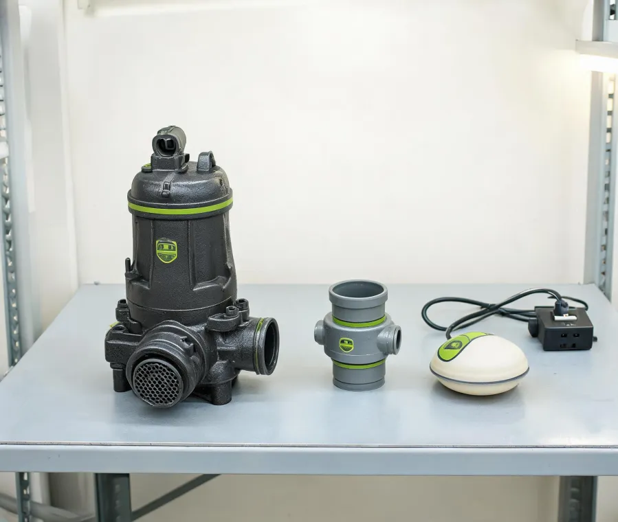 Zoeller pump set staged for dealer selection
